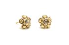 Tresor Collection - Citrine And Smoky Quartz Small Flower Stud Earrings In 18k Yellow Gold