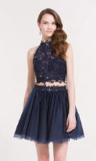 Alyce Paris - 3738 Two Piece Beaded Lace And Tulle Short Dress