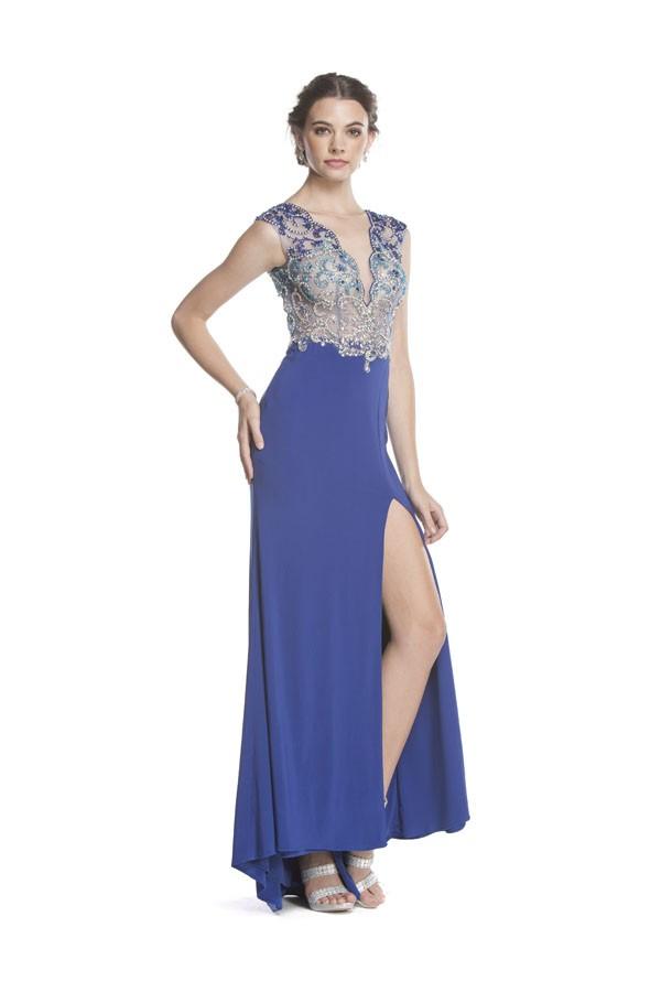 Aspeed - L1424 Embellished Illusion Bodice Prom Dress