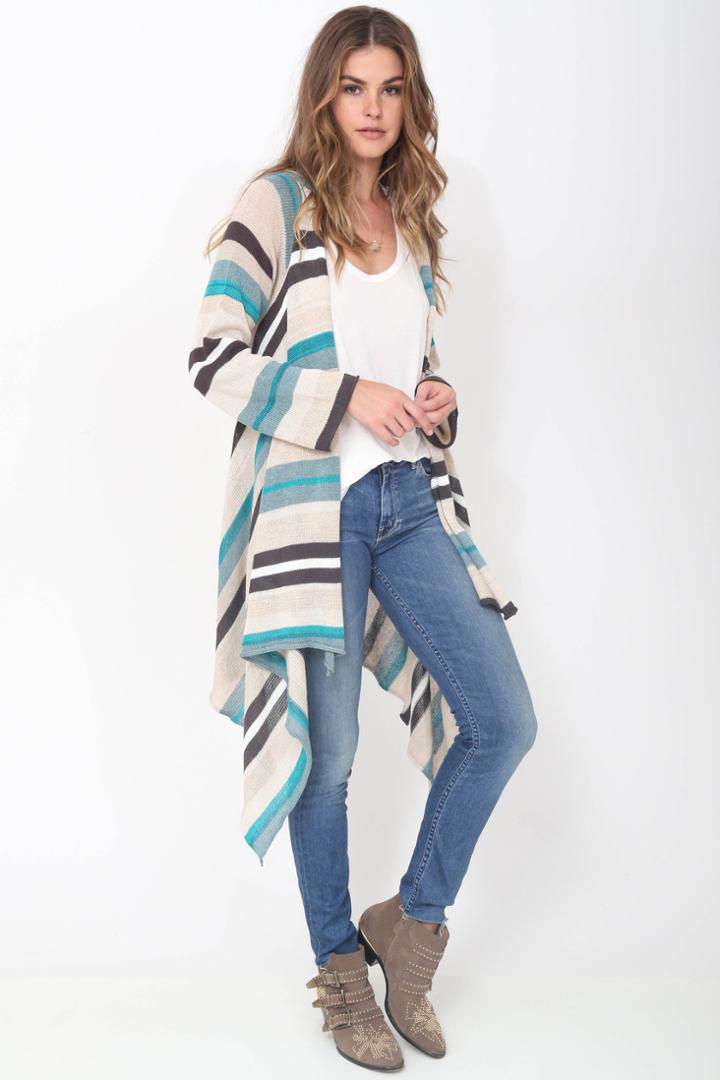 Goddis - Naples Wrap Sweater In Sea Sage