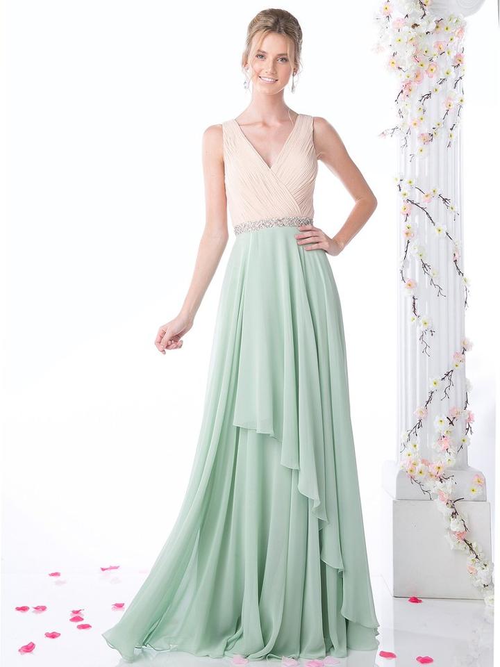 Cinderella Divine - Shirred Surplice Bodice Cascading A-line Gown