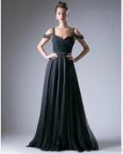 Cinderella Divine - Embellished Twisted Ruched Sweetheart A-line Dress