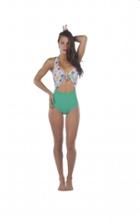 Lolli Swimwear - Cherry On Top One Piece In Ellas/dk Green