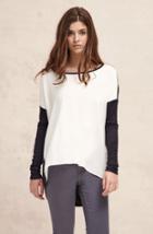Charli - Amber Top In Carbon, Chalk And Berry Color Block