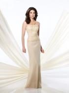 Montage By Mon Cheri - 214942 Long Dress In Bisque