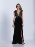 Dave & Johnny - A5968 Sultry Sequined And Slit Evening Gown