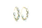 Tresor Collection - London Blue Topaz Hoop Earring In 18k Yellow Gold