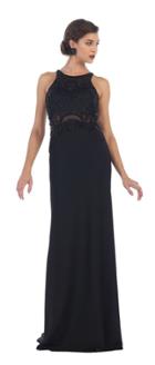 May Queen - Rq7475 Sleeveless Embellished Jersey Gown