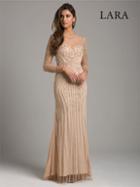 Lara Dresses - 29970 Beaded Illusion Jewel Sheath Tulle Dress