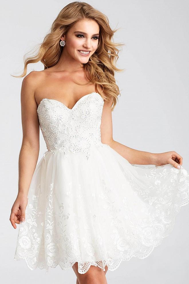 Jovani - Jvn55383 Embroidered Sweetheart A-line Dress
