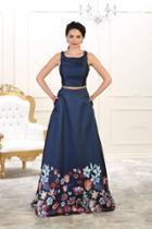May Queen - Rq7494 Two Piece Floral Print Dress