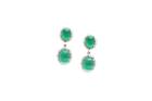 Tresor Collection - 18k White Gold Earring With Emerald & White Sapphire