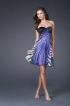 La Femme - Stunning Pleated Sweetheart Neck Satin Sheath Dress 15932