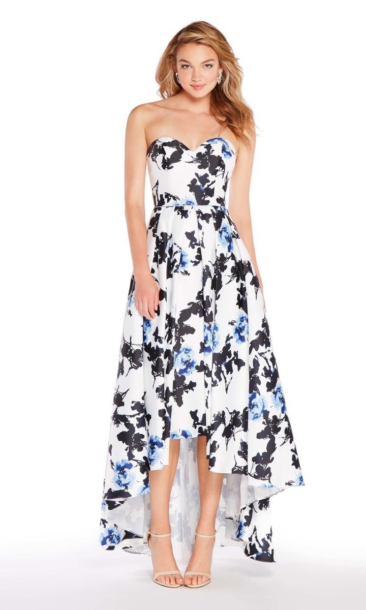 Alyce Paris - 60175 Strapless Floral Print High Low Gown