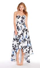 Alyce Paris - 60175 Strapless Floral Print High Low Gown