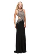 Dancing Queen - Embellished Bodice With Back Cutouts Column Dress 9736