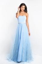 Blush - 11515 Strapless Cascading Jewel Tulle Gown