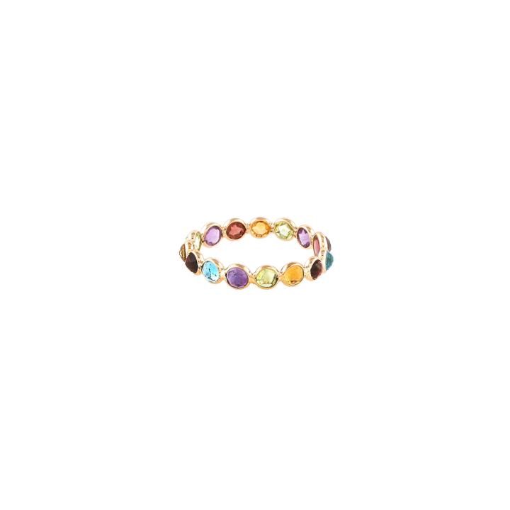 Tresor Collection - Multicolor Stoes Round Ring In 18k Yg