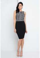 Terani Evening - 1721c4021 Printed Bateau Sheath Dress