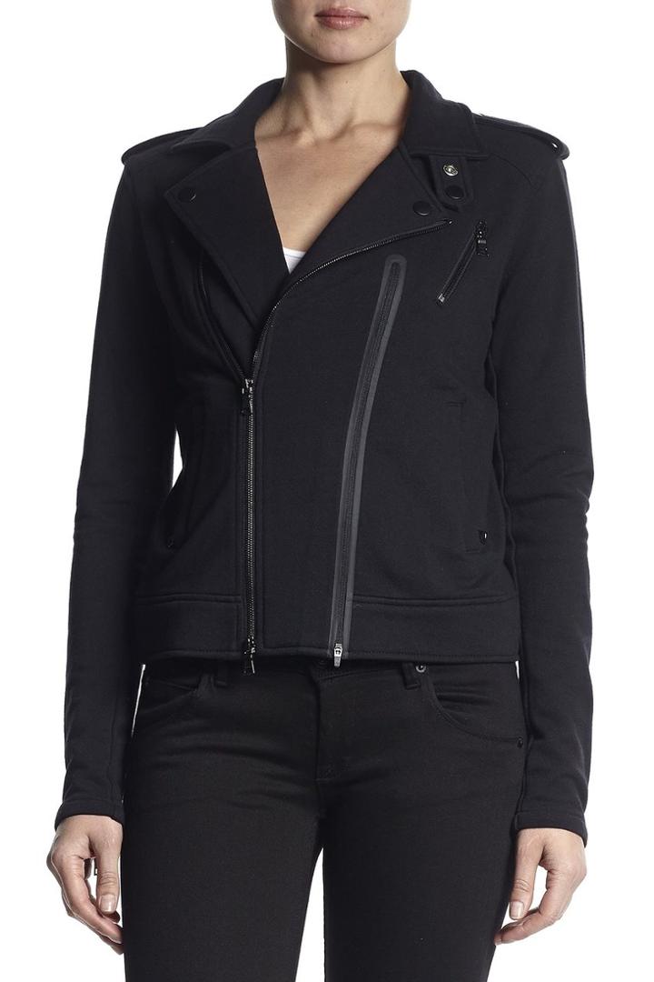 Hudson Jeans - W741ft2 Cynic Moto Jacket In Black With Taping