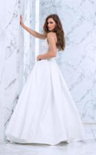 Tarik Ediz - Lace Illusion Neck A-line Gown 50072
