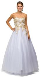 Dancing Queen - 9042 Gilded Strapless Ballgown