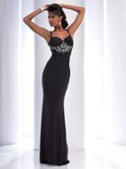 Clarisse - 2759 Strappy Rhinestone Embellished Long Dress