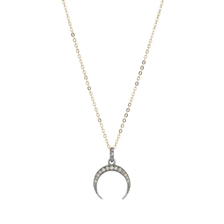 Teri Jon - Brooklyn Diamond Upside Down Crescent Moon Necklace