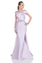 Terani Couture - Radiant Off-shoulder Dress With Sweep Train 1611m0620