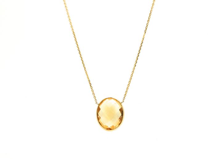 Tresor Collection - 18k Yellow Gold Necklace With Citrine