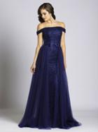 Lara Dresses - 33537 Embellished Off-shoulder A-line Dress