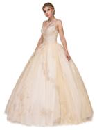 Dancing Queen - 1183 Jeweled Lace Applique Ballgown