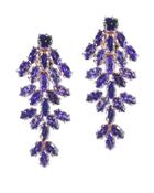 Cz By Kenneth Jay Lane - Amethyst Marquise Waterfall Clip Earring