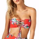Montce Swim - Red Floral Corset Bikini Top