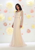 May Queen - Sheer Pearls And Rhinestone Mesh Sheath Gown Rq7483