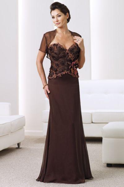 Montage By Mon Cheri - 211909 Two Piece Dress In Cocoa Copper
