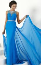 Tiffany Homecoming - Embellished Long Dress With Drape 16158