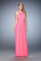 La Femme - 22107 Halter Shirred A-line Gown