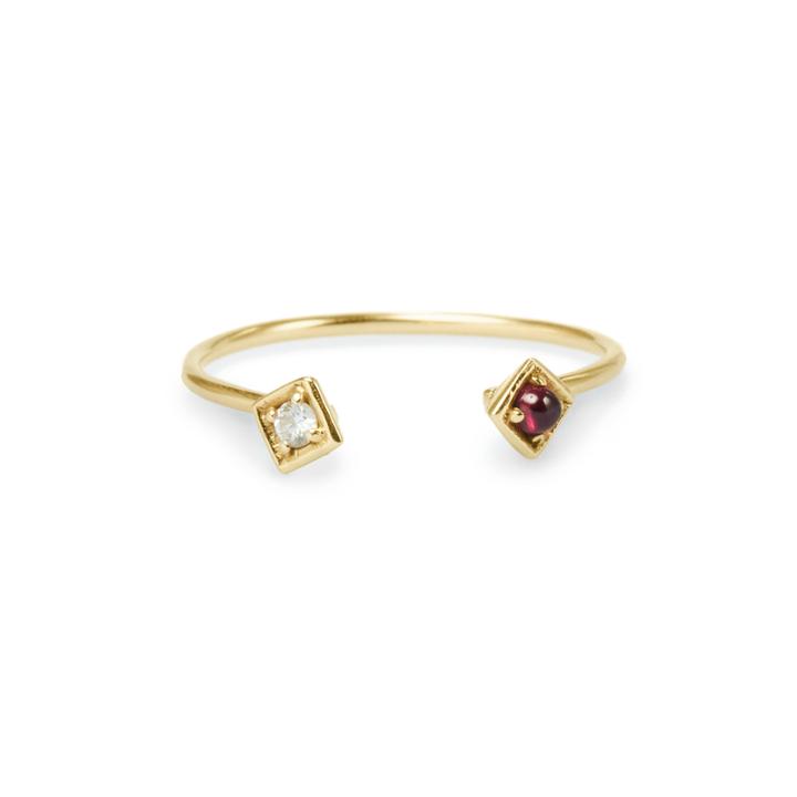 Elizabeth Buenaventura - Cuff Diamond Ruby Ring