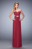 La Femme - 22230 Ornate Crisscross Cutout Gown