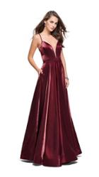 La Femme - 25670 Sleeveless Plunging Sweetheart Satin Gown