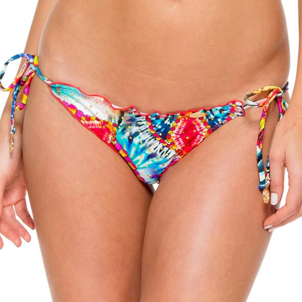 Luli Fama - Encantadora Crystallized Wavey Ruched Back Brazilian Tieside In Multi-color (l51402)