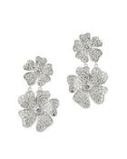 Cz By Kenneth Jay Lane - Pave Double Flower Earrings