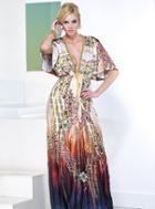 Baccio Couture - Kourtney Silk Long Dress