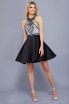 Nox Anabel - High Halter Illusion Lattice Dress 6243