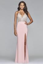 Faviana - S10060 Plunging V-neckline Jersey Gown