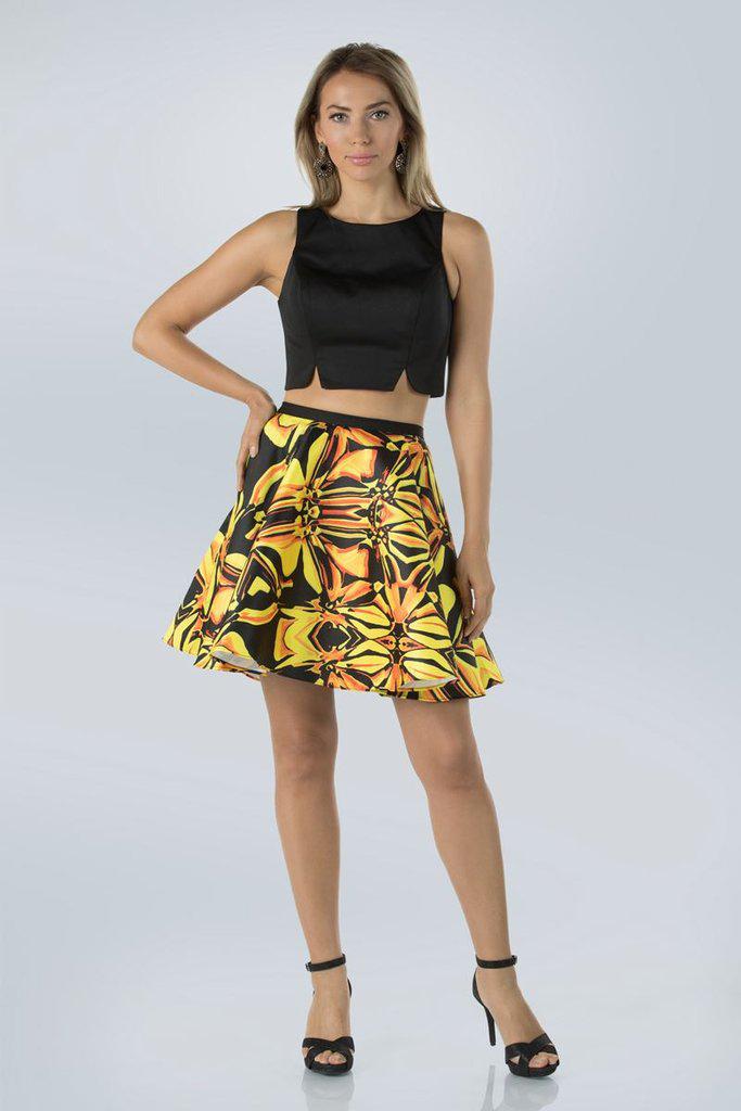 Milano Formals - E2282 Two-piece Printed Party Dress