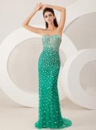 Angela And Alison - 21100 Strapless Jeweled Sweetheart Sheath Gown