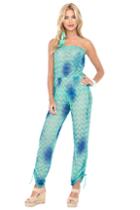Luli Fama - Siete Mares Crochet Strapless Jumpsuit In Multicolor (l460995)