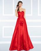 Mac Duggal Black White Red - 77266r Strapless Sweetheart A-line Dress